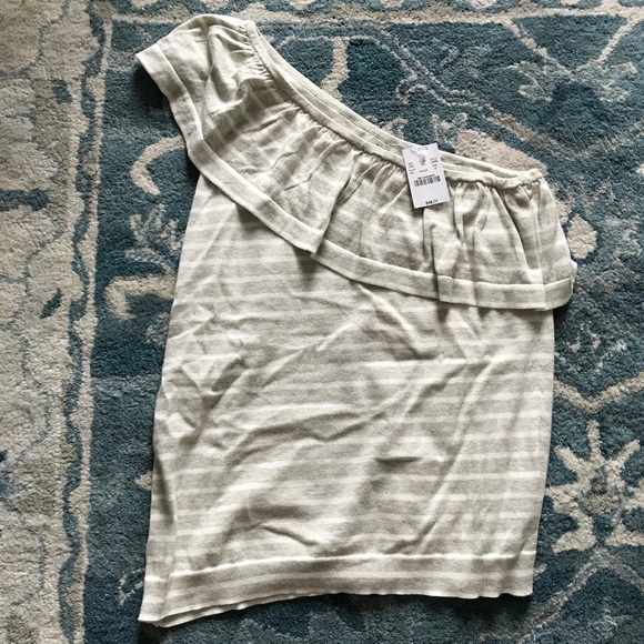 J. Crew Tops - LAST ONE! J. Crew One Shoulder Striped Shirt NWT